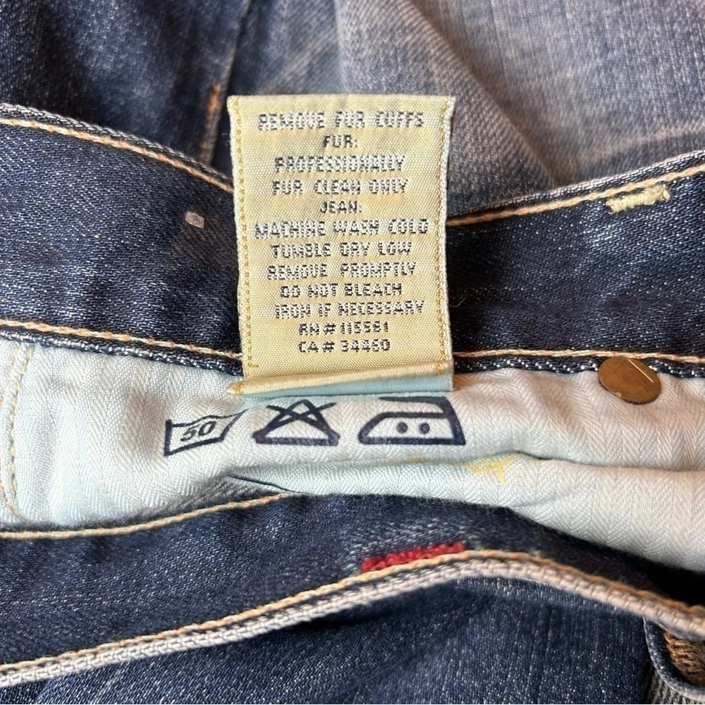 7 For All Mankind Cropped Boot Cut Factory Distressed Jeans  Sz.28